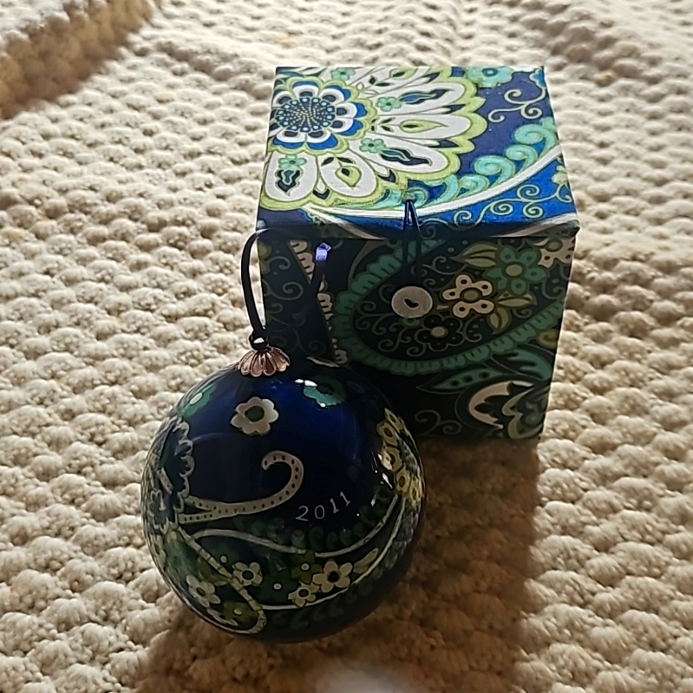 Vera Bradley Rythm & Blues Glass Ornament 2011
